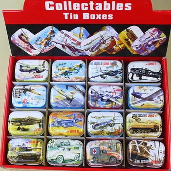 

32pcs/lot Airplane /Tank Creative Collective Tin Boxes Small Candy Box Birthday gift for boy Party Favors