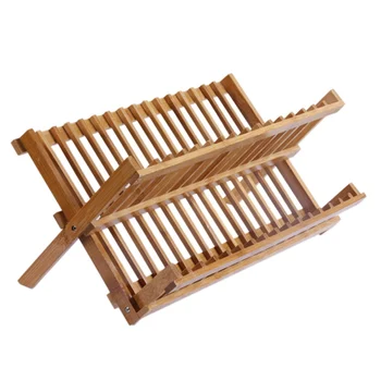 

Folding Bamboo Kitchen Storage Rack Durable Dish Rack Dish Drainer Dish Drying Rack Plate Holder Kitchen Tools