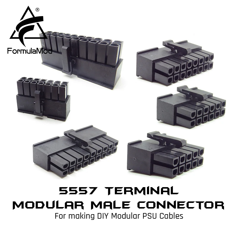 

FormulaMod Fm-JL, 5557 Terminal Modular Male Conntector, Modular 12/14/16/18/20Pin Connector For Making Modular Extension Cables