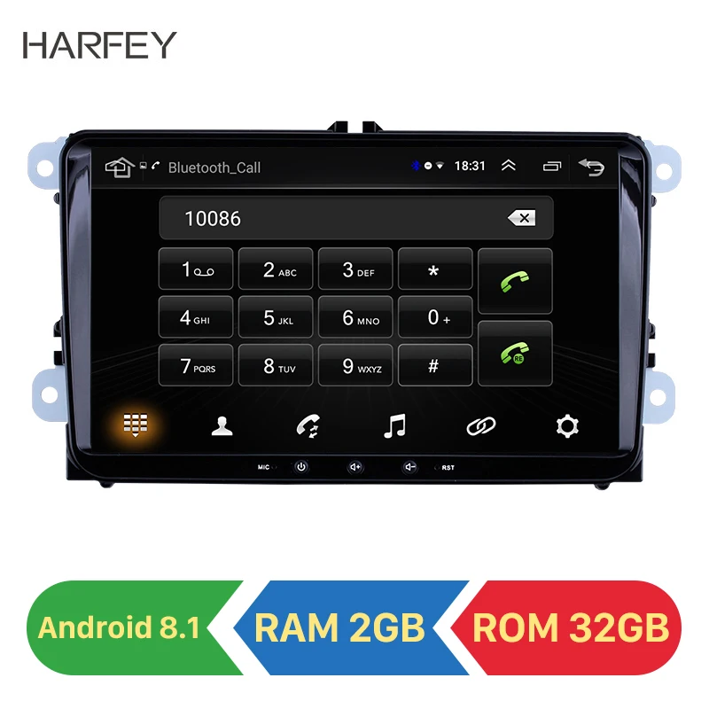 Автомобильный мультимедийный плеер Harfey 2din Android 8 1 автомагнитола стерео GPS для