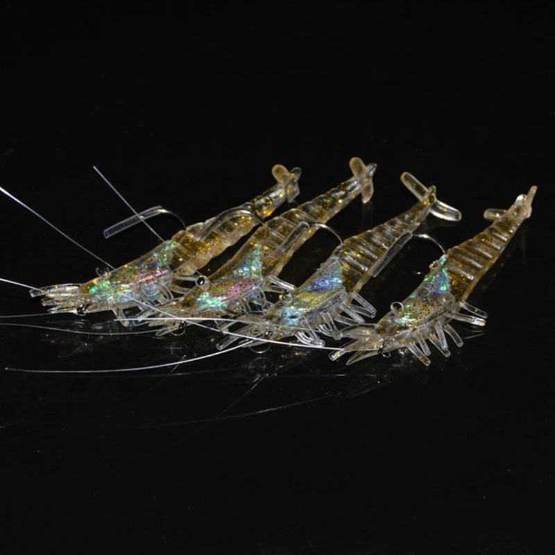 

4Pcs 10cm 15g Multi-section Soft Shrimp Golden Gold Powder Red Gold Powder Package Lead Shrimp Fish Lure MJ