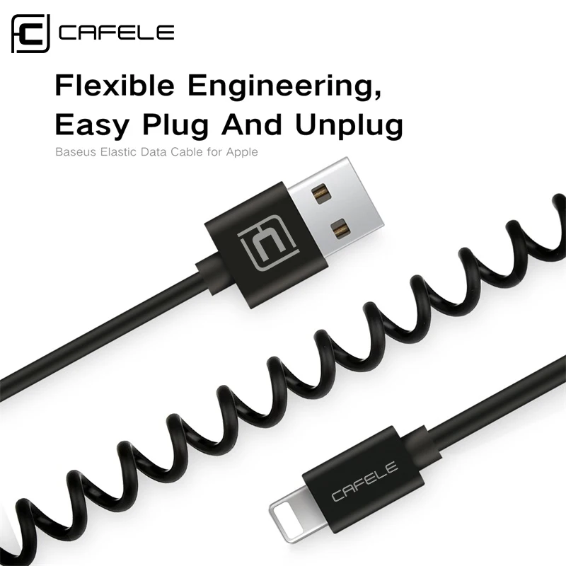 USB Charging Cable for iPhone XS MAX XR X 8 7 Plus Data Sync Cable for iPhone Flexible Spring Cable