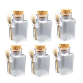 

6pcs Practical Durable Plastic Frosted Empty Bottle Bath Salt Shaker Food Powder Holder Refillable Container for Hotel Home