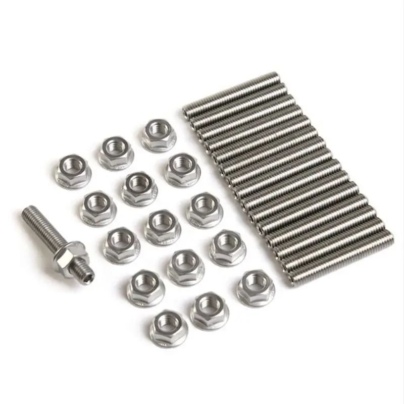 

16 Pcs Stainless Steel Exhaust Manifold Stud Nuts Kit for Ford 4.6 5.4 Liter V8,2 Manifolds M8 Exhaust Stud