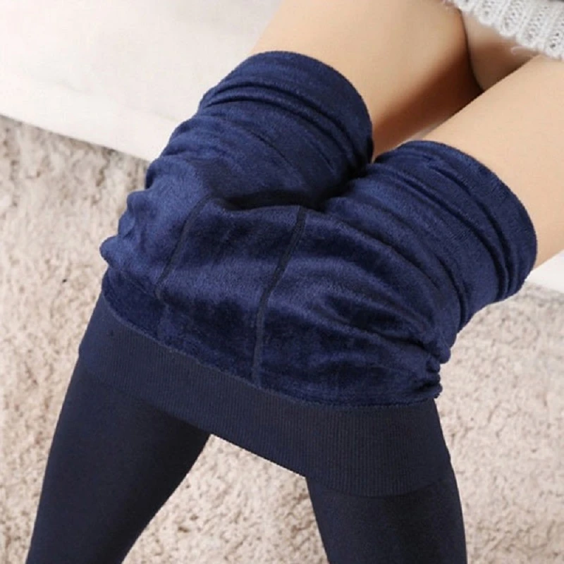 thermal leggings Euramerican Style Heat Fleece Winter Stretchy Leggings Warm Fleece Trousers Lined Slim Thick And Thermal Winter Pants For Women amazon leggings