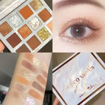 

12 Colors Pastel Glitter Eyeshadow Palette Waterproof Shimmer Shiny Eye Shadow Makeup Neon High Pigments Eye Comestic TSLM2