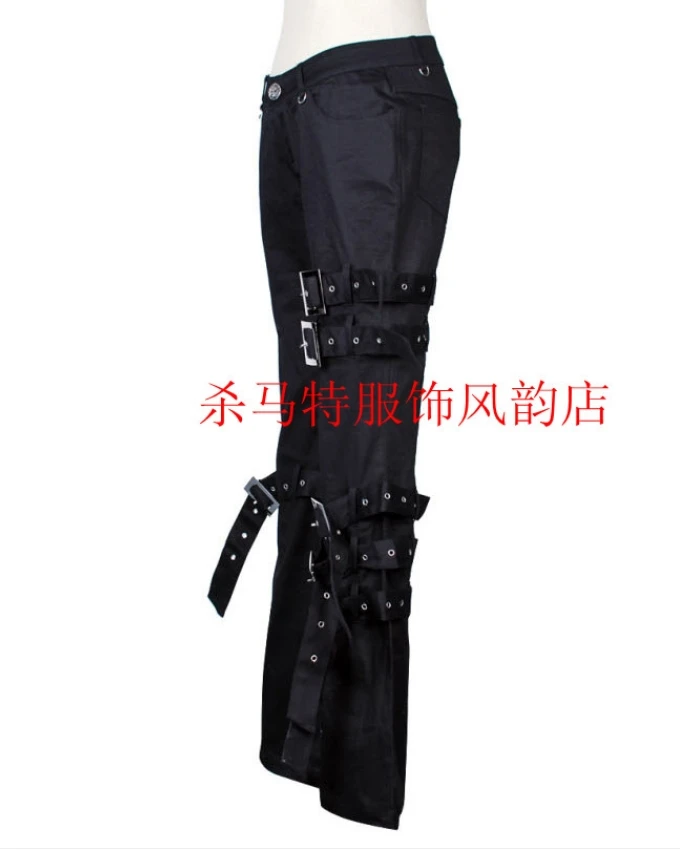 27-40 Men Clothing Hair Stylist Fashion Gothic Rend Punk Gothic Non-mainstream Bell-bottoms Pants Plus Size Singer Costumes