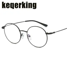 Дизайнер женские стеклянные es оптические оправы металлические круглые стеклянные es оправы прозрачные линзы очки черное серебро золото глаз Стекло