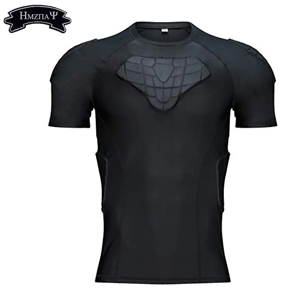

Padded Compression Shirt Chest Protector Undershirt for Football Soccer Paintball Shirt Protective Gear Chest Rib Guards