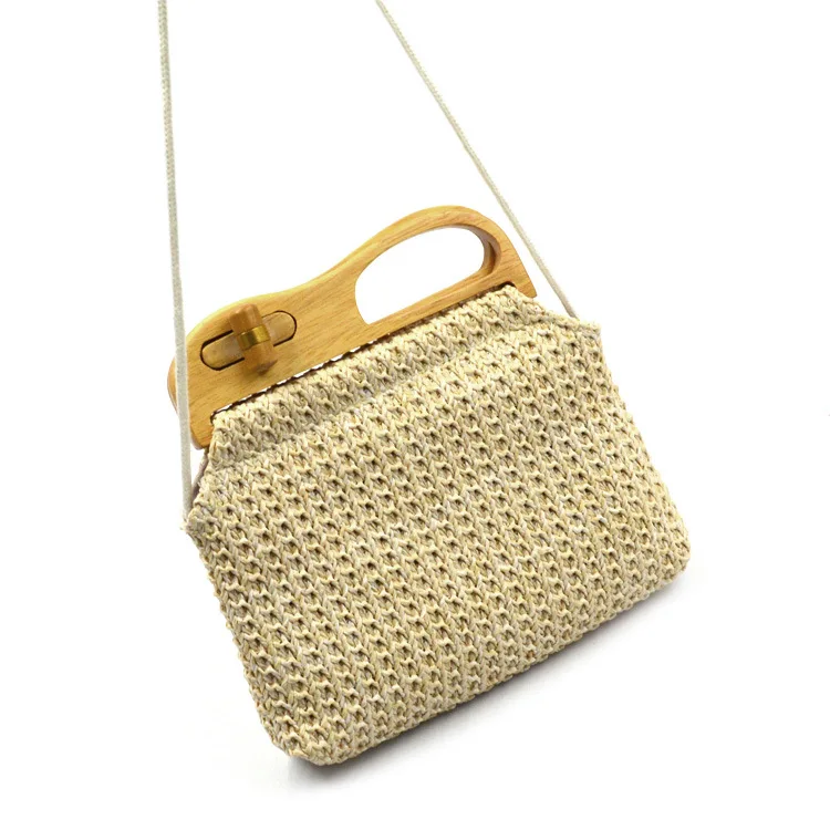 

Straw Woven Ladies Carry Handbags Knitted Dinner Shoulder Slanting Bags Womens Solid Flap Tote Ins Purse Drop Shipping Casual