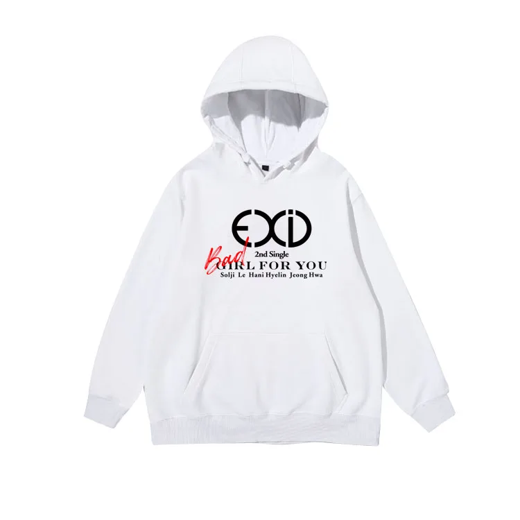 Kpop exid bad girl for you альбом одинаковые все названия членов печати толстовки модные унисекс флис/тонкий пуловер Толстовка