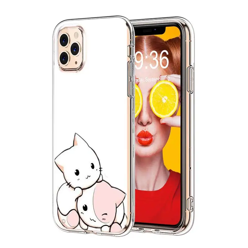 Силиконовый ТПУ чехол для iPhone 11 11Pro XS MAX XR X Kawaii милый кот для iPhone 8 7 6S 6 Plus 5S чехол для телефона