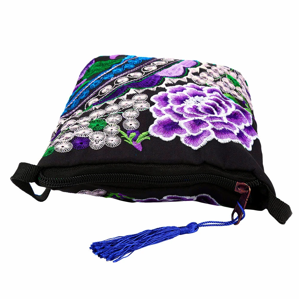 Long Wallets Luxury Purses Women Ethnic Handmade Embroidered Canvas Wristlet Clutch Vintage Purse Business CardHolder 816