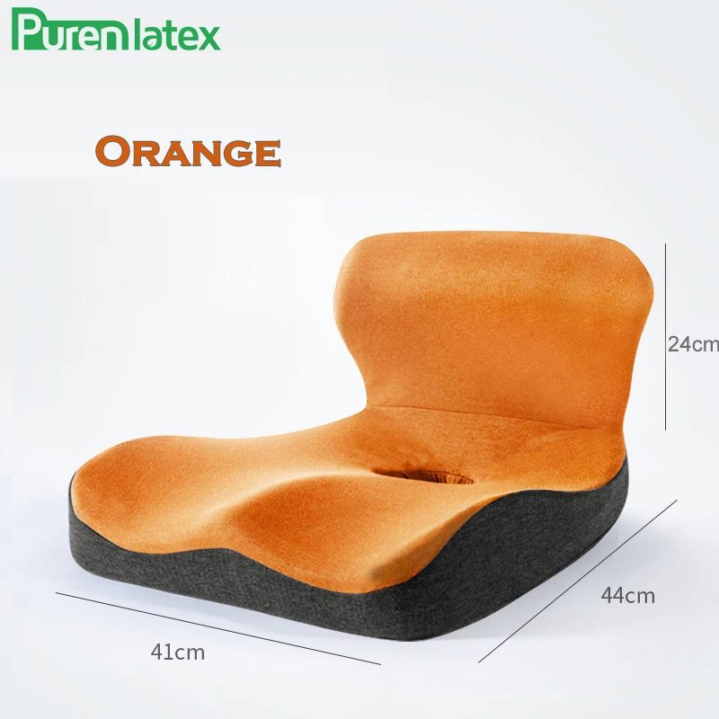 outdoor cushions PurenLatex L Shape Memory Foam Seat Back Cushion Orthopedic Coccyx Spine Mat Hemorrhoid Treat Pad Slow Rebound Pressure Cushions large floor cushions Cushions