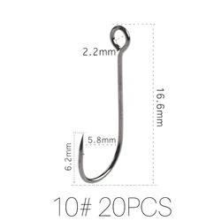Premium Carbon Steel Single Barb Fishing Hooks (20 Pieces) (10)