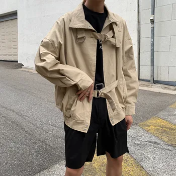 

2019 Spring And Autumn New Hong Style Shirt Korean Version Of The Loose Button Handsome Trend Wild Color Jacket Khaki/Army Green