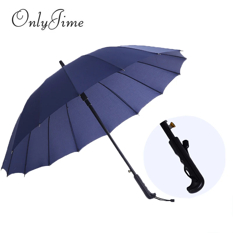 

Only Jime Reinforced Windproof Umbrella Rain Women Sunny And Rainy Umbrella Solid Windshield Increase Umbrella Cane Long Handle
