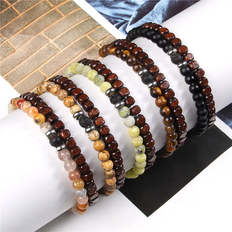 CUBE BEAD LAYER BRACELET SET - SILVER – Aubree P. Boutique