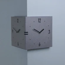 Настенные часы корейские импортные модные креативные часы для гостиной двусторонний колокольчик бесшумные часы восстановление простые часы серые 50wc018