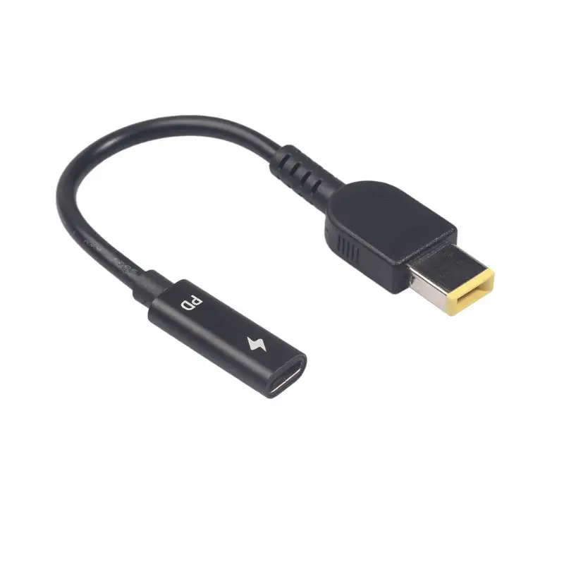 

Type-c Female to Rectangle Male USB PD Emulator Trigger DC Power Adapter Converter Cable for Le-novo Thinkpad Laptop Notebook