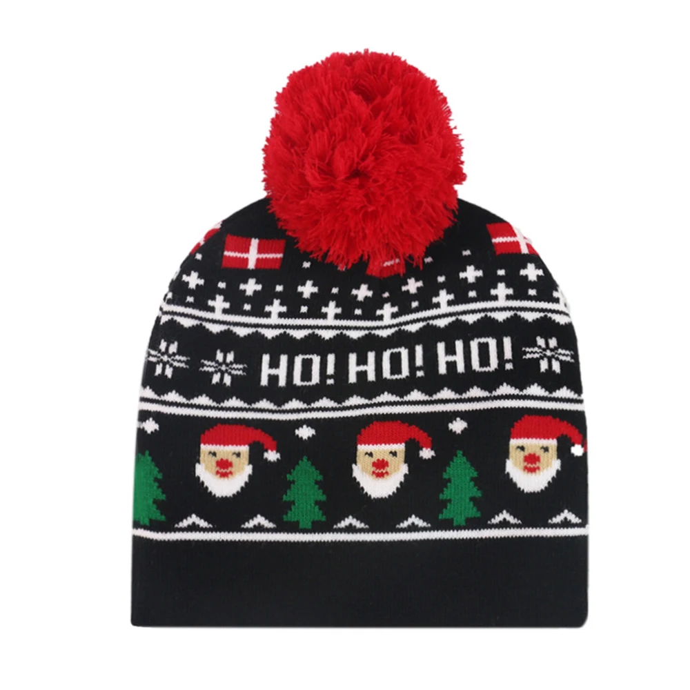 HOT Christmas Hat Santa Claus Snowflake Knitted Warm Cap For Kids Adults New Year Christmas Decor Ornaments Gifts