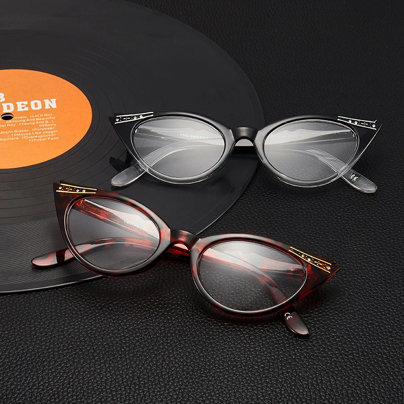 Gafas De Lectura De Ojo De Gato Con Incrustaciones De Diamantes Lentes 