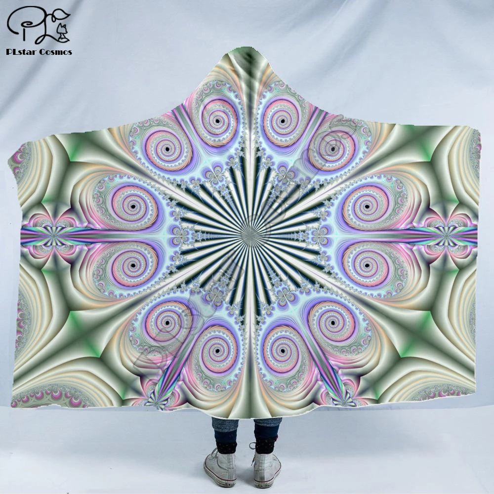 

Cool Psychedelic Graffiti Character Hooded Blanket Adult colorful child Sherpa Fleece Wearable Blanket Microfiber Bedding c-004