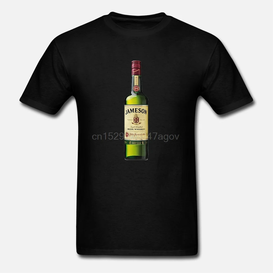 100% Cotton T Shirts Brand Clothing Tops Tees Jameson Whiskey Bottle White T-shirt |