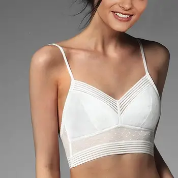 

White Lace Bralette Bra Silk Soft Wireless Women Bra Solid Ladies Brassiere Bras For Women Pad Sexy Bralette Lingerie
