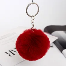Искусственный Рекс Кролик Pom-ключ "Помпон" кольцо меховой одежды пушистый шар кулон брелок для ключей круг маленькие подарки деятельности подарок практичный