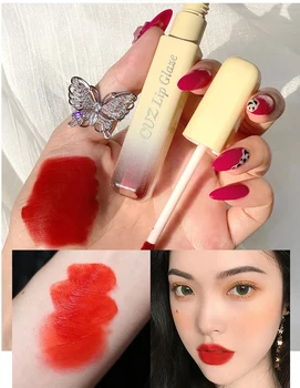 

CVZ Korea Cute Cheese Lip Gloss Velvet Soft Matte Lipstick For Female Non-stick Cup Long-lasting Waterproof Red Lip Makeup TSLM2