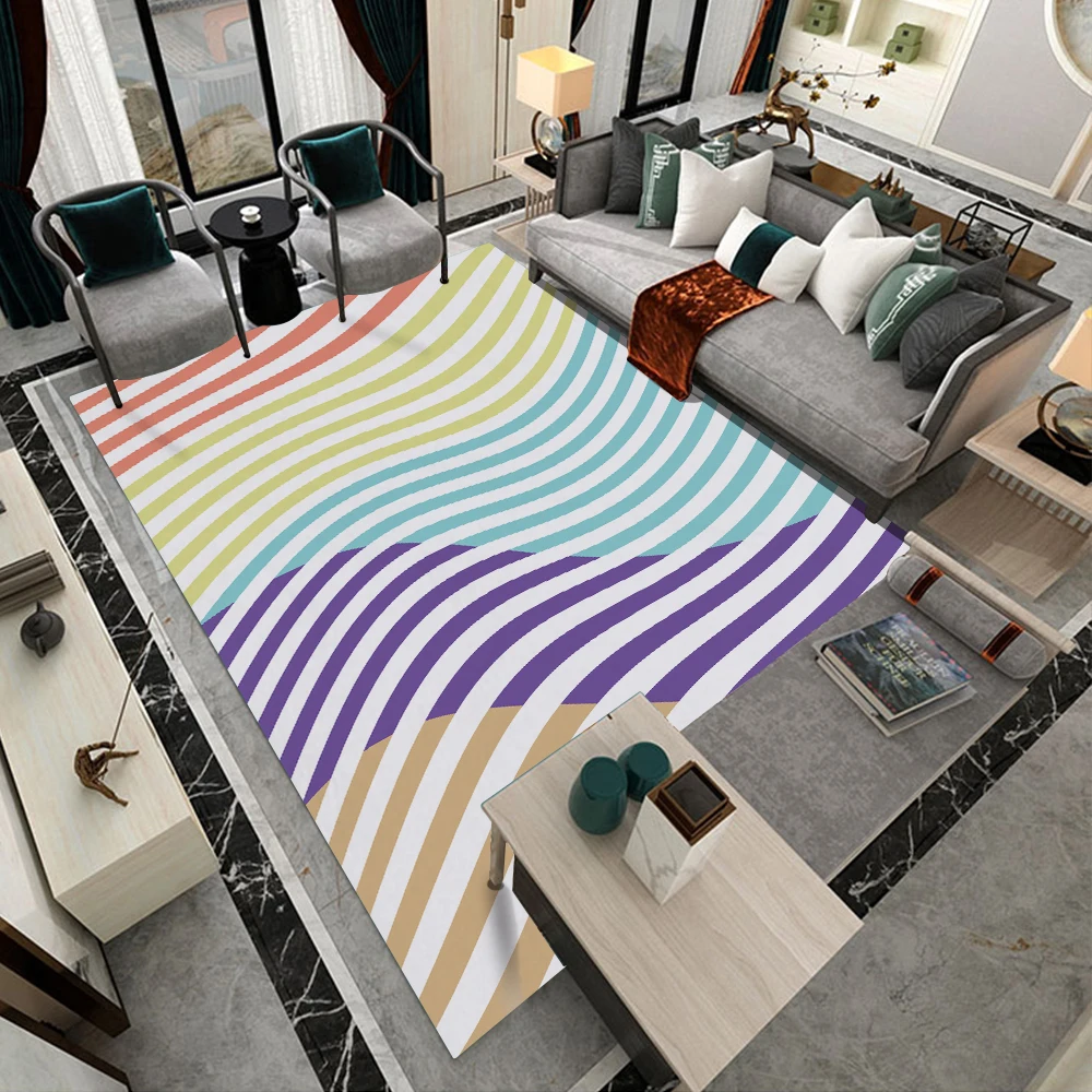 

Silstar Tex Classic Colorful Ripple Carpet Living Room Mat Ceramic Tile Long Rug Antifouling Anti-scratch Indoors Beauty Decor