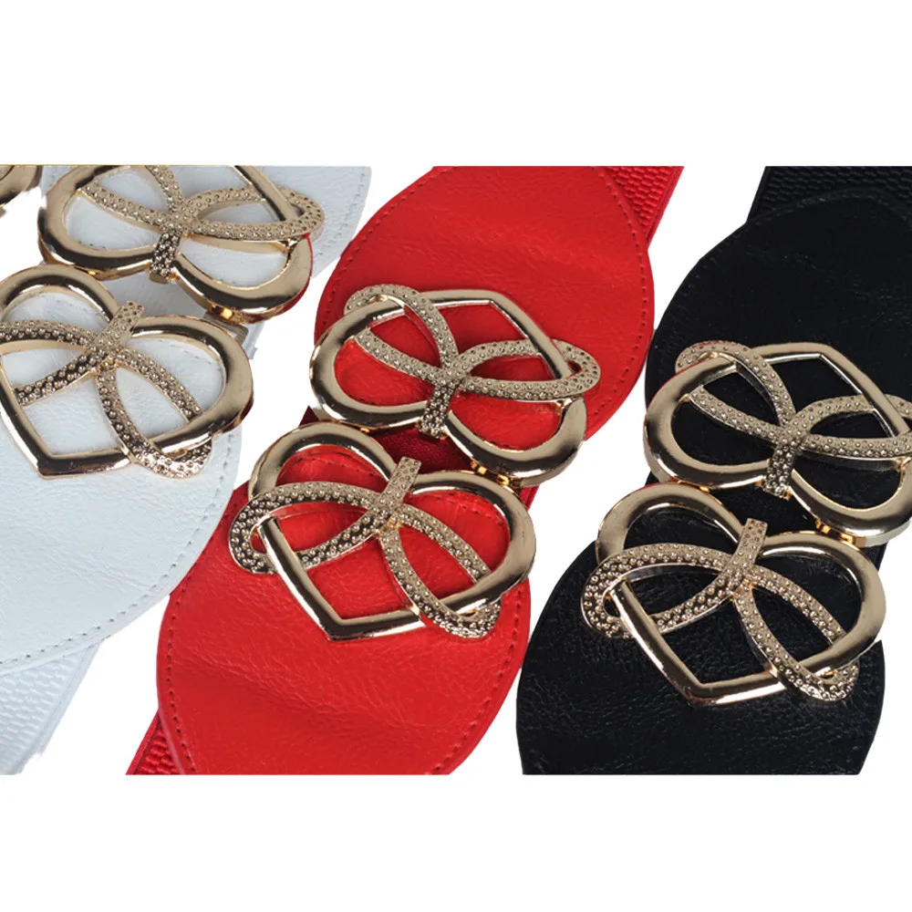 Jaycosin Adjustable Unisex Retro Fashion Decorative Elastic Wide Waistband Popular Metal Button Casual Leisure Belt