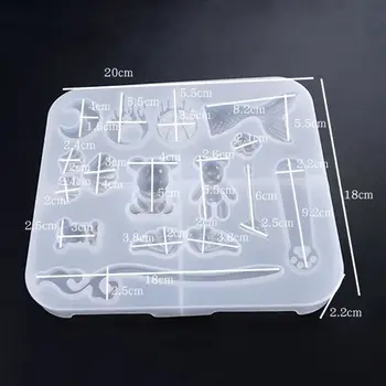 

Silicone Mold Multi-functional DIY Epoxy Resin Tools Jewelry Making Pendant Necklace Mirror Moon Bear Fish Tail Shell Decoration