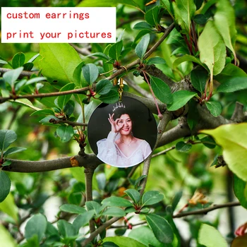 

Customized any shape Printed Drop Earrings Personalized acrylic Dangle Jewelry For Women Gift