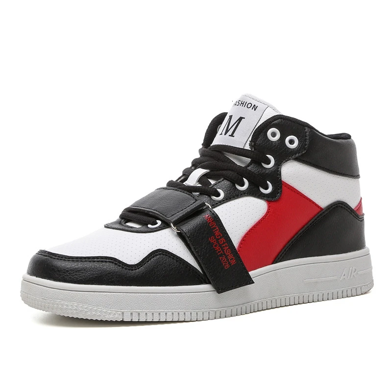 

Mens Leather Casual Shoes Basketball Sneakers Lace-Up High Top Training Ankle Boots Outdoor Man Mixed Colors Sport Unisex Tenis