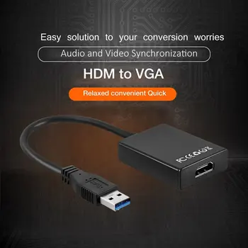 

Converter USB To HDMI HD Adapter Cable Audio Cables Male To Female Supports 1080p HDTV Hot Sale