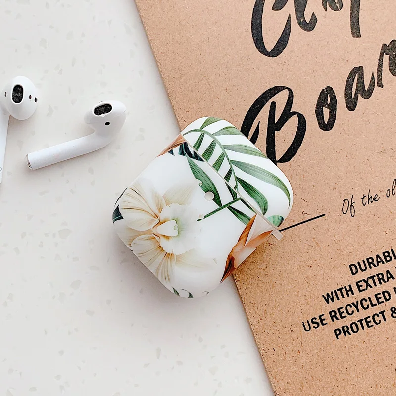 N1986N чехол для наушников для Apple Airpods, чехол в стиле ретро, художественные цветы, банановый лист, мягкий IMD Для Airpod 1 для Airpod 2, чехол для наушников, сумки