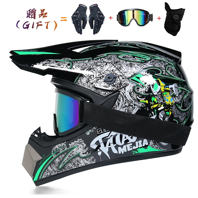 Ropa y accesorios de protección certificación D.O.T. ATV/BMX Offroad HENGHA Juego de casco de motocross para niños de 5 a 14 años casco completo Offroad para adultos bicicleta Enduro unisex raghuinstech.com