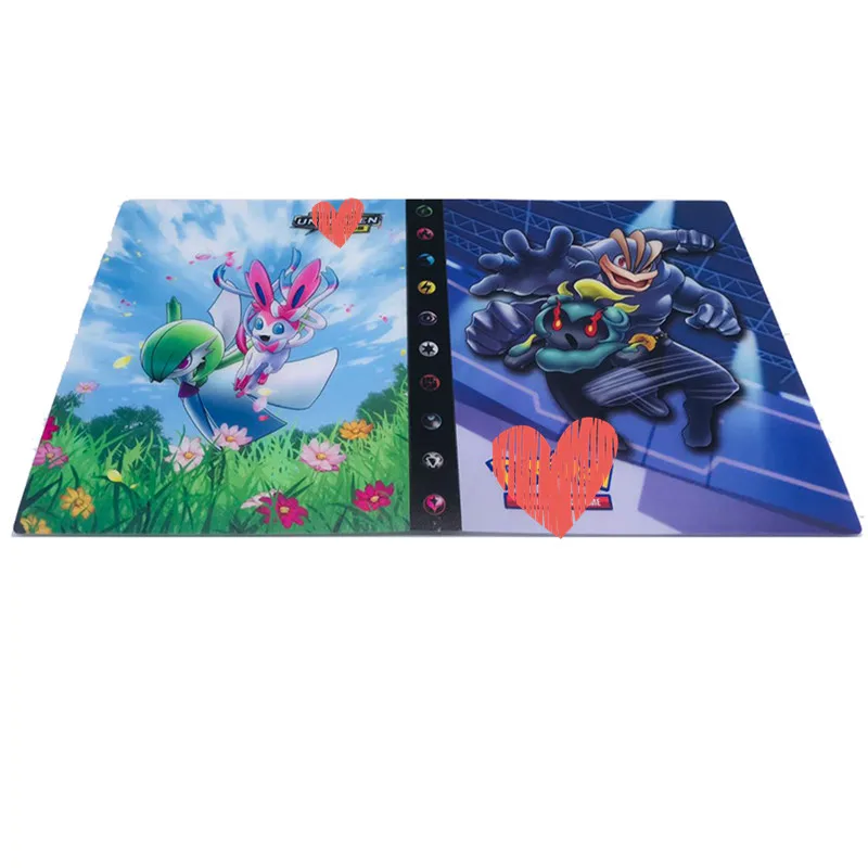 Новинка 240 шт персонажи карточная коллекция записная книжка игровая карта Игральный альбом Pokemones держатель карт подарок для детей - Цвет: 17