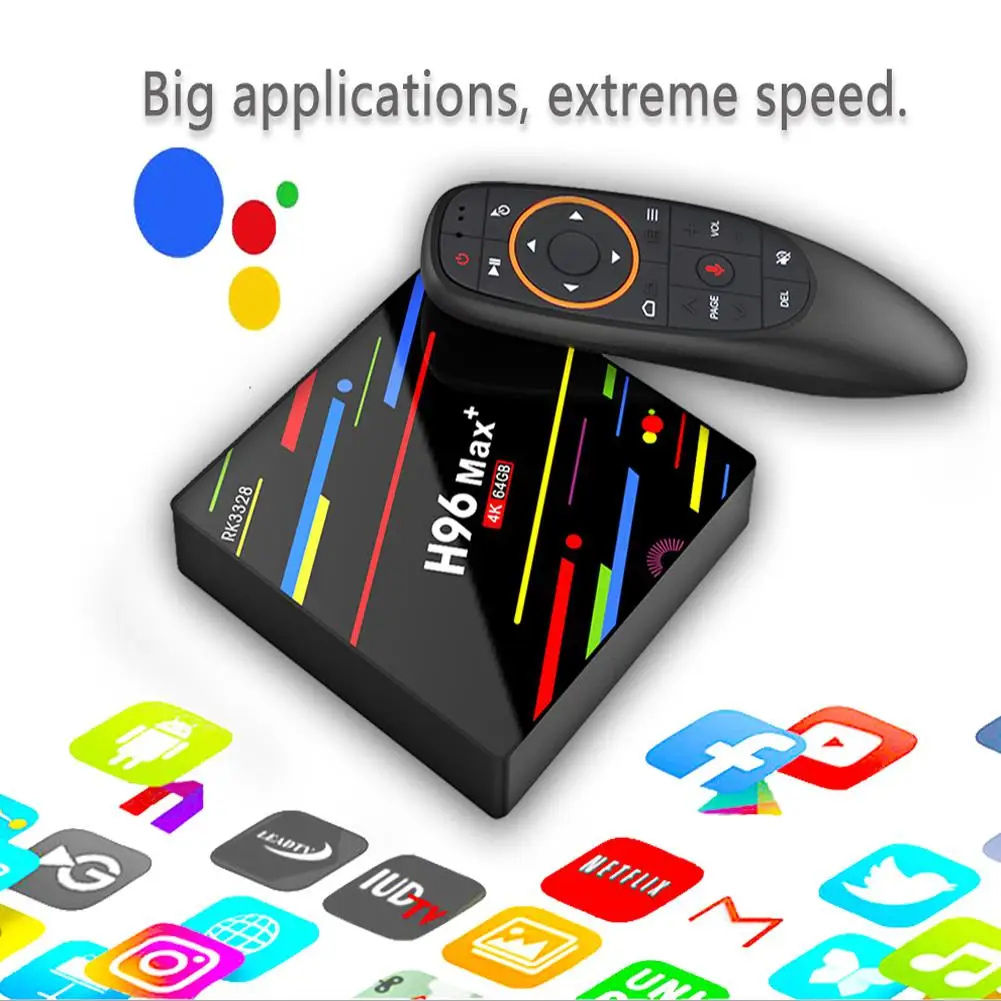 H96 BT 4G 64GB tv Box H96 Max+ Android 8,1 Smart tv Box RK3328+ Full HD/H.265/Dual WiFi смарт-приставка с пультом дистанционного управления QKCr60