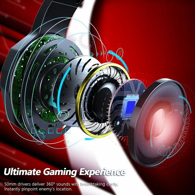 New J5 Head mounted Headphones Gaming Headset 3 5MM Wired Noise Canceling With Colorful Glow LED Light Mic Stereo Bass Earphone