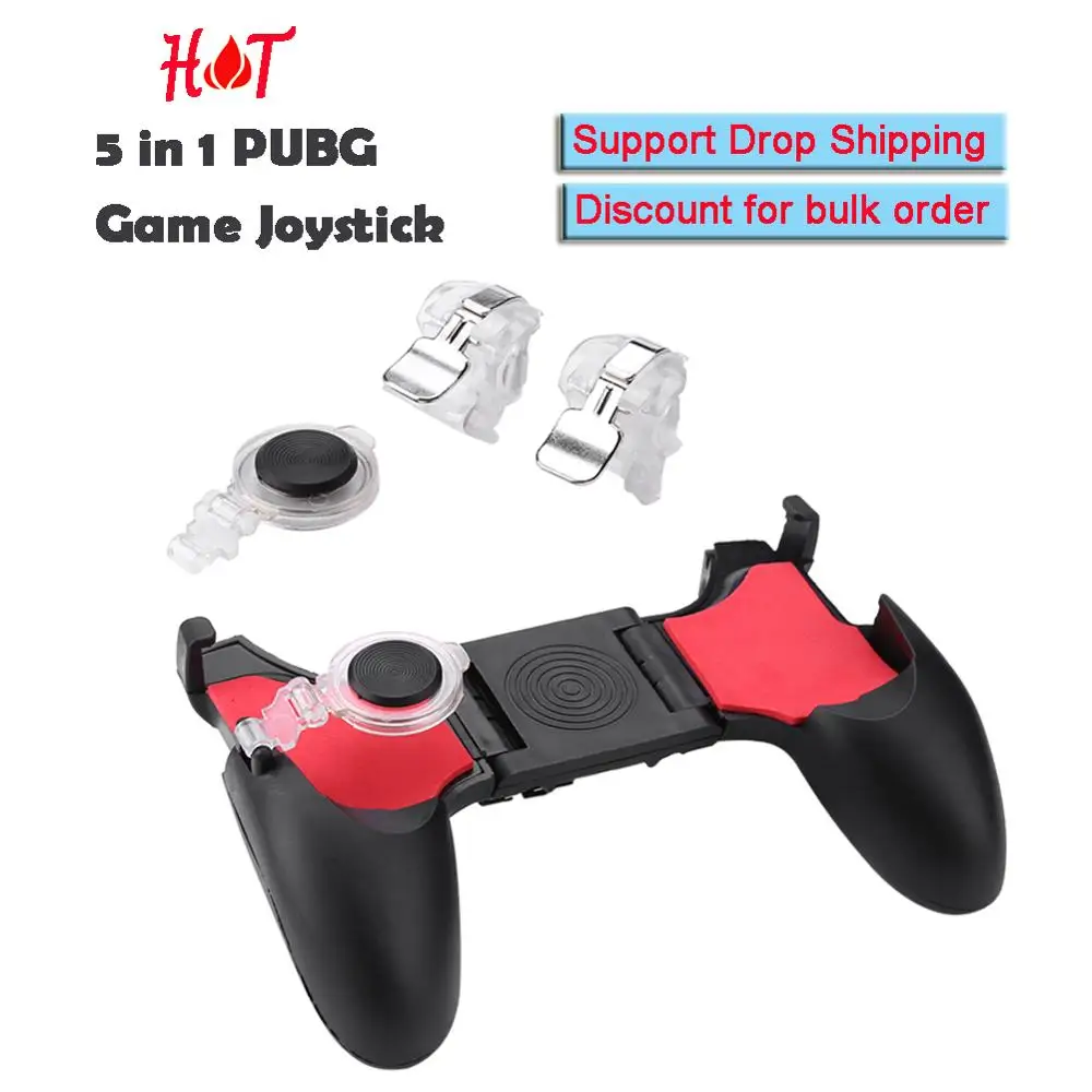 

5 in 1 PUBG Moible Controller Gamepad Free Fire L1 R1 Triggers PUGB Mobile Game Pad Grip L1R1 Joystick for iPhone Android Phone