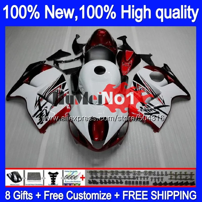 Корпус для SUZUKI Hayabusa GSXR-1300 GSXR 1300 27MC. 31 темно-красный белый GSXR1300 1996 1997 1998 1999 2000 2001 96 97 98 99 01 обтекатель - Цвет: No. 1