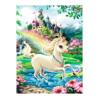 

Castles and Unicorns Diamond Painting Cartoon Animal Round Full Drill Nouveaute DIY Mosaic Embroidery 5D Cross Stitch Home Decor