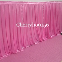 Прозрачный ледяной шелк свадебный сценический стол плинтус для события стол юбка Свадебный фон занавески для стола одежда покрытие стола