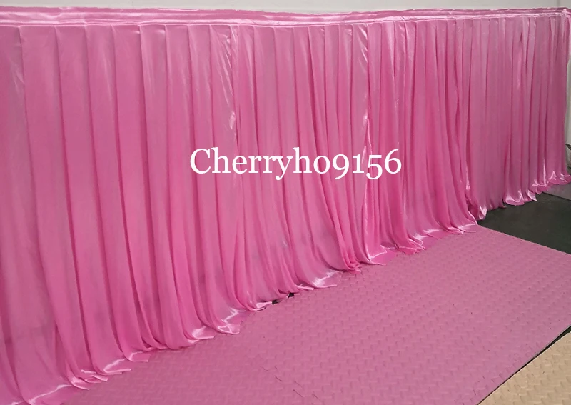 

Transparent Ice silk wedding stage table skirting for event table skirt wedding backdrop curtains for table clothes table cover