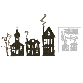 

2020 New Hot Halloween Metal Cutting Dies House Scrapbooking and Stencils Card Making For Foil 3D Die Cut Crafts Sets No Stamp