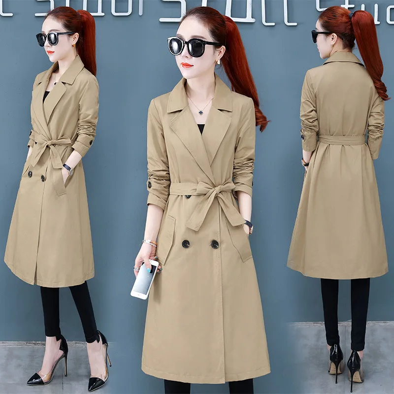 

Trench Coat Mid-length Loose-Fit Spring And Autumn Versatile 2019 Autumn Clothing New Style Early Autumn WOMEN'S Dress Short-hei