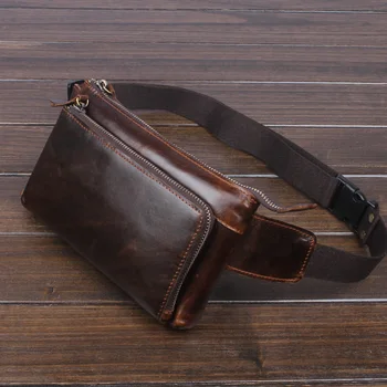 

New High quality Genuine Leather Designer Fanny Pack Crossbody Cell Phone Waist Bag Belt Pouch Bag Cycling Waist Bag Chest Bag